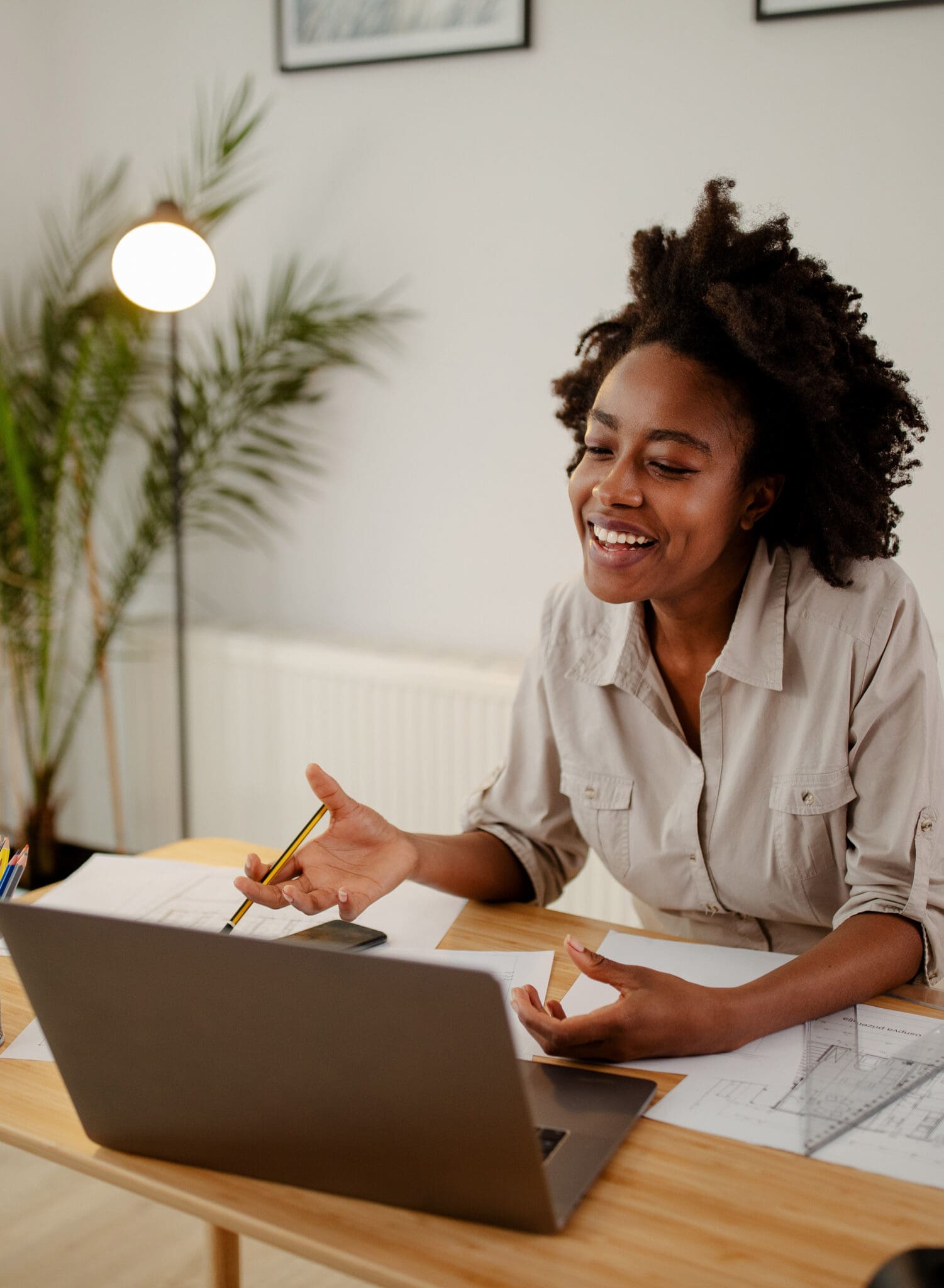 Image of happy black woman, smiling while speaking or chatting o image of happy black woman smiling while speaking 2022 02 01 22 37 26 utc 2 scaled