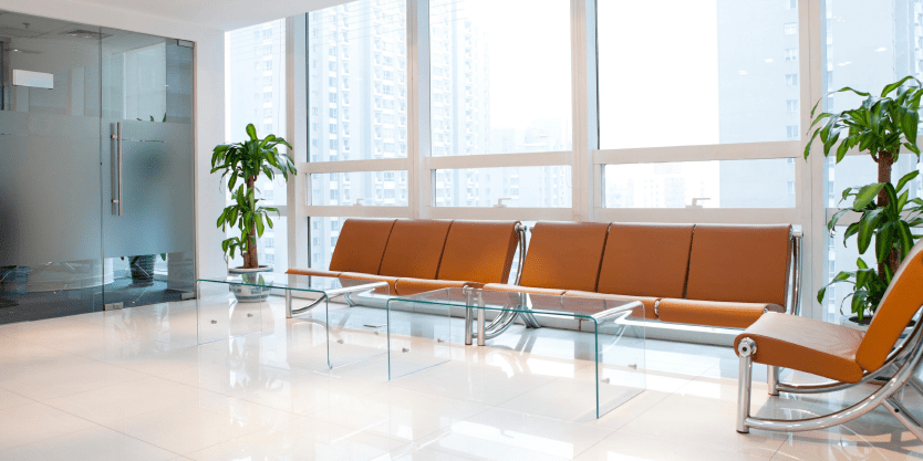 Photograph of doctors office waiting room